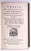 CHEMISTRY  LAVOISIER, ANTOINE-LAURENT. Traité Élémentaire de Chimie.  2 vols. in one.  1789